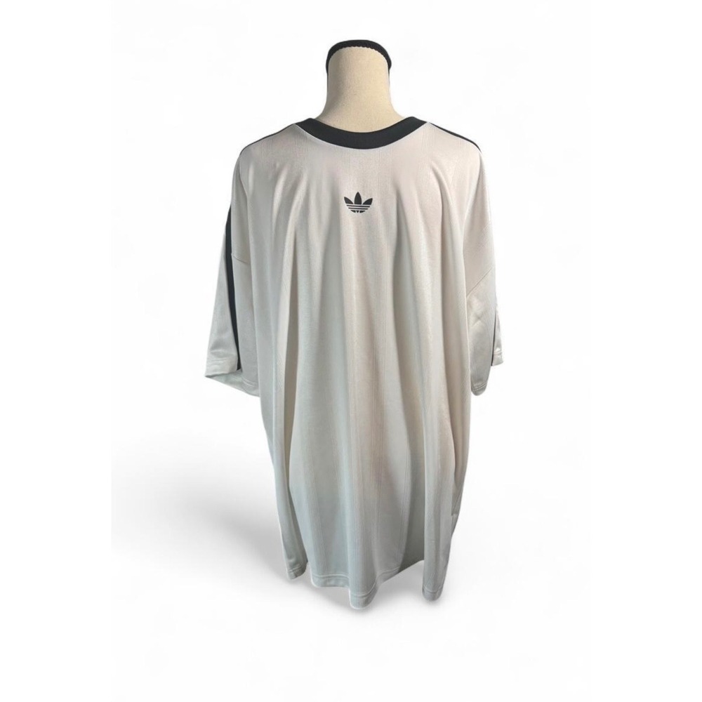 Adidas Originals Mens White Black Stripe Trefoil Jersey Tee Shirt L NEW